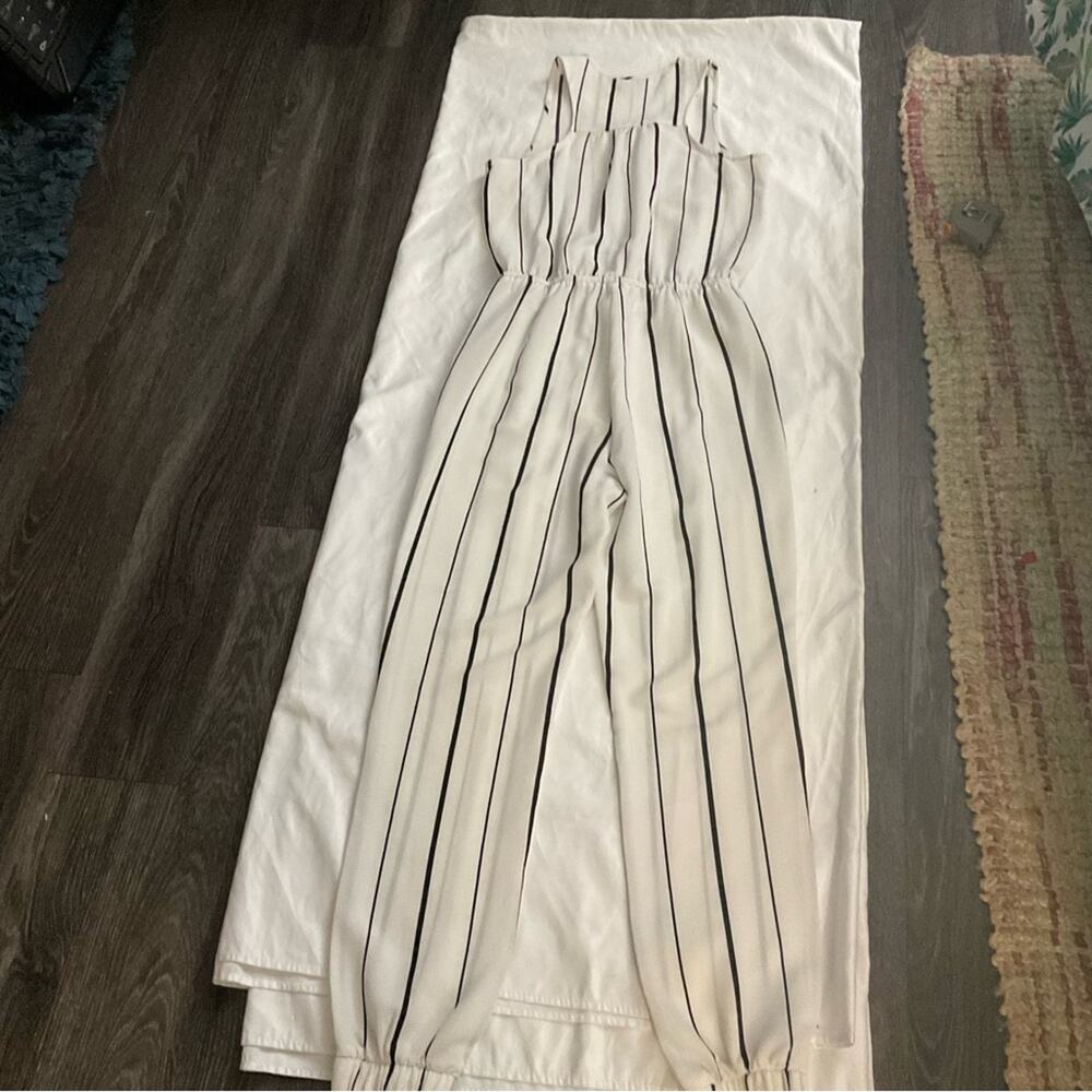 Iris Basic Black/White Stripes Jumpsuit Sleeveles… - image 5